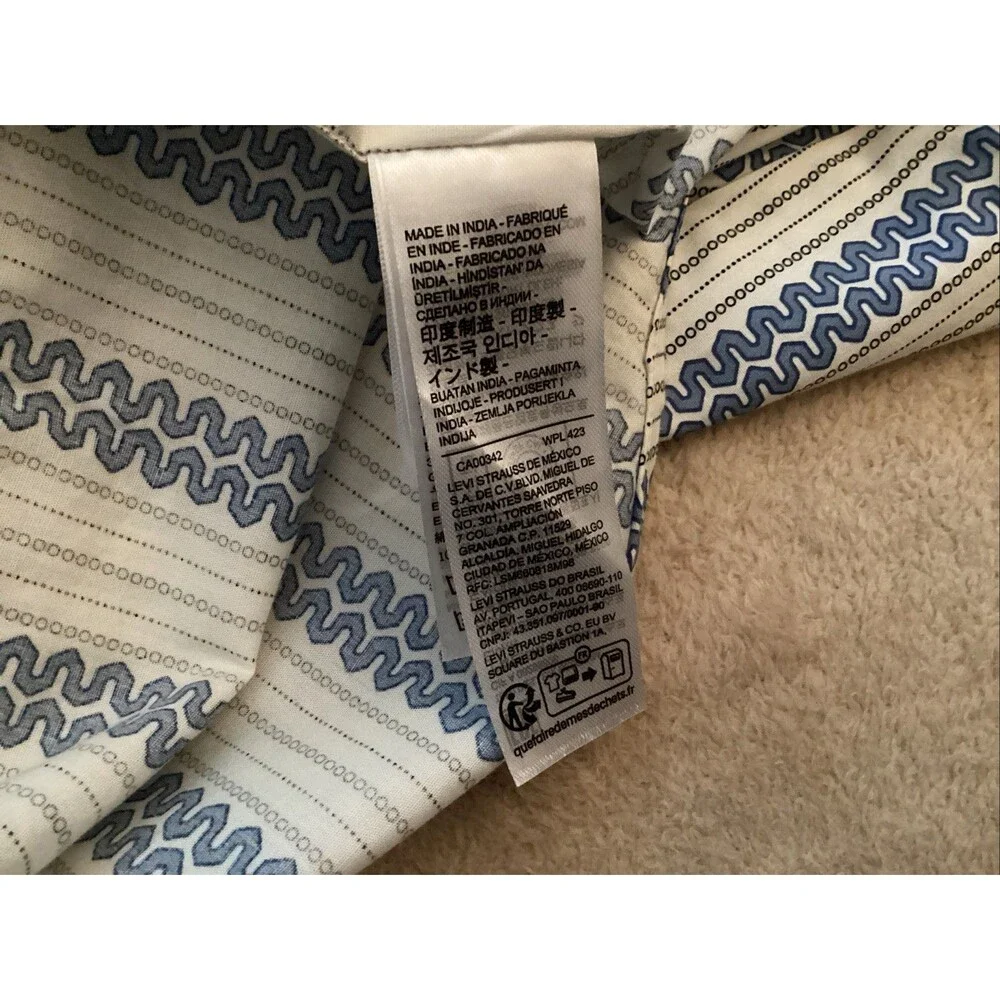 levis shirt pearl snap medium men striped western cowboy